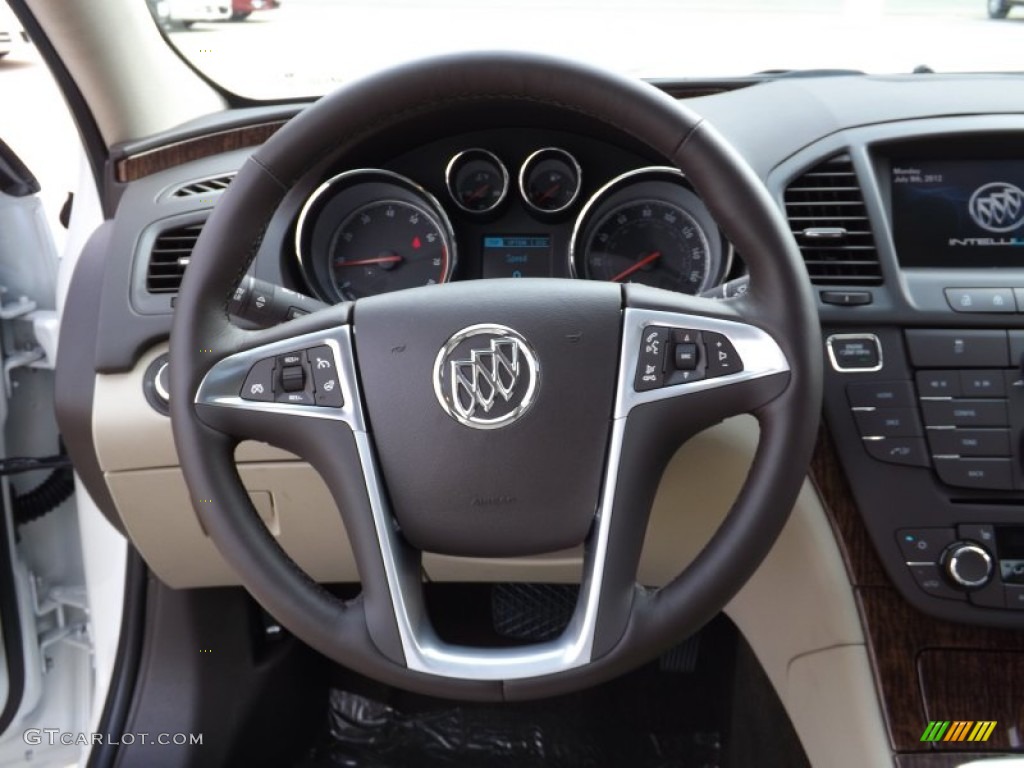 2013 Buick Regal Turbo Cashmere Steering Wheel Photo #70964779