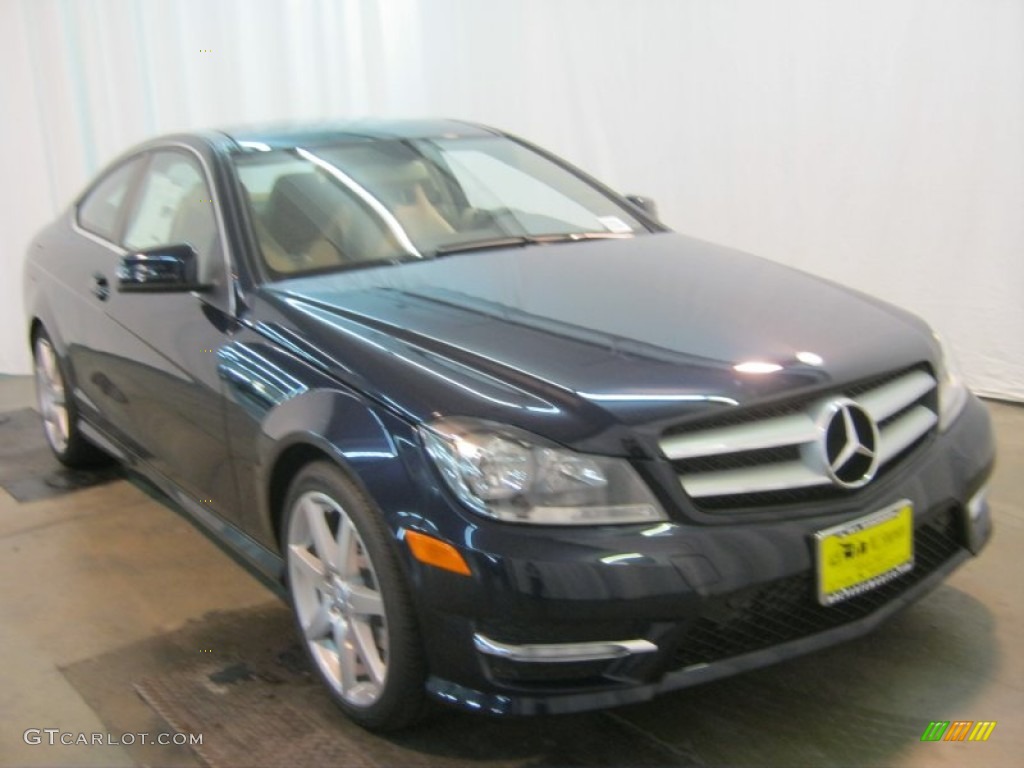 2013 C 250 Coupe - Lunar Blue Metallic / Almond/Mocha photo #1