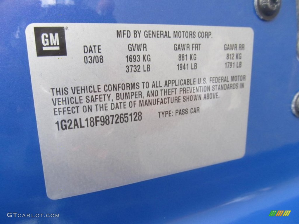 2008 G5  - Nitrous Blue Metallic / Ebony photo #14