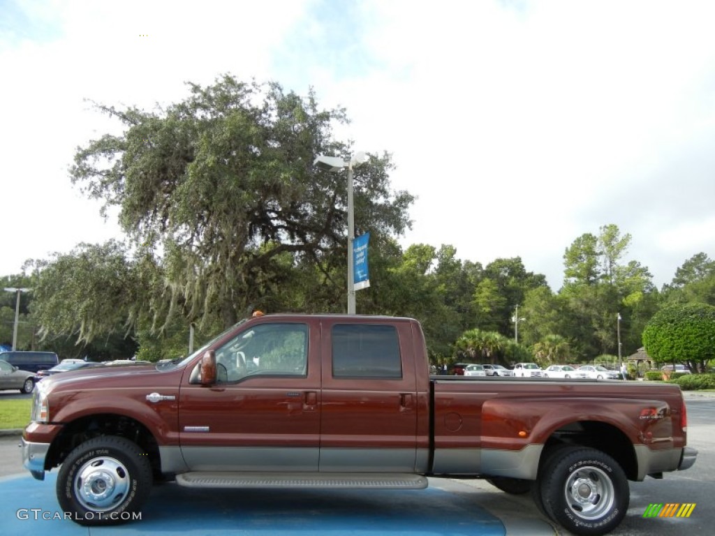 Dark Copper Metallic 2007 Ford F350 Super Duty King Ranch Crew Cab 4x4 Dually Exterior Photo #70967379