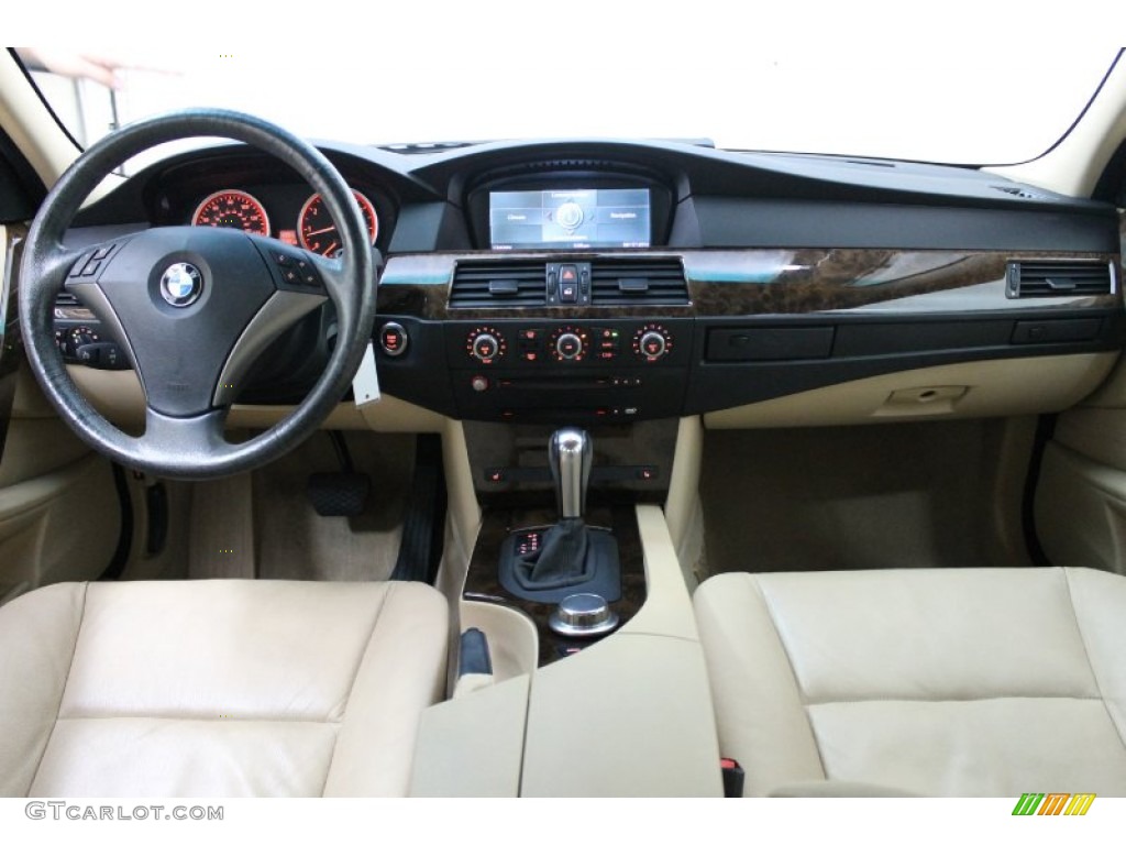2007 BMW 5 Series 550i Sedan Beige Dashboard Photo #70969183