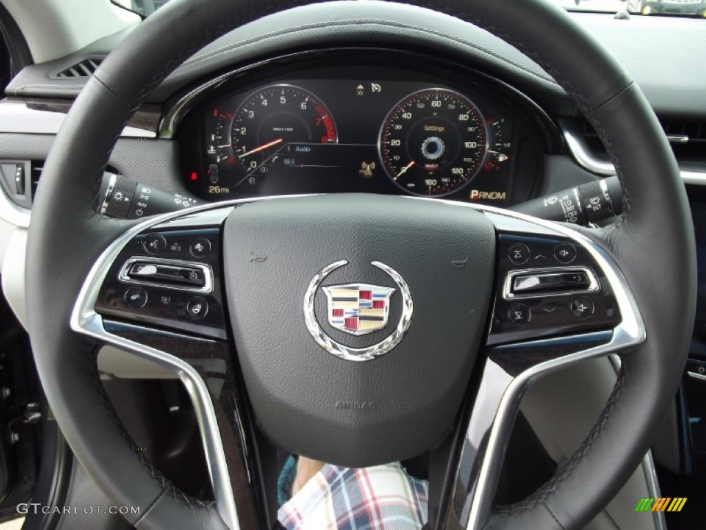 2013 Cadillac XTS Premium FWD Medium Titanium/Jet Black Steering Wheel Photo #70970059