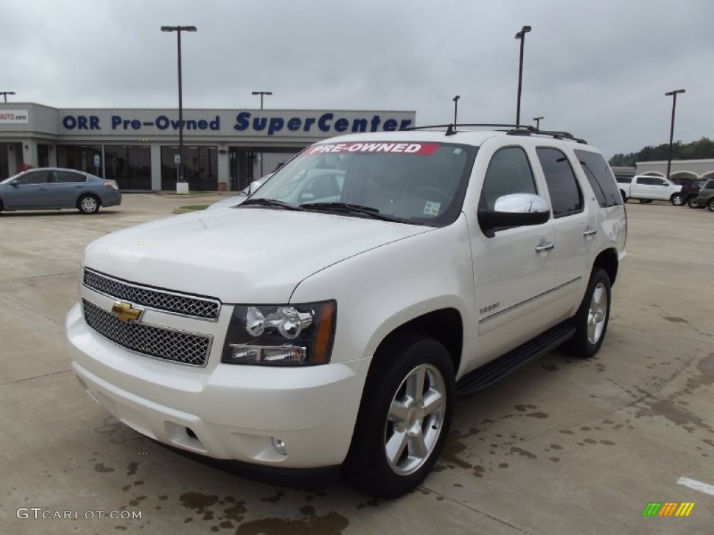 2011 Tahoe LTZ - White Diamond Tricoat / Light Cashmere/Dark Cashmere photo #1