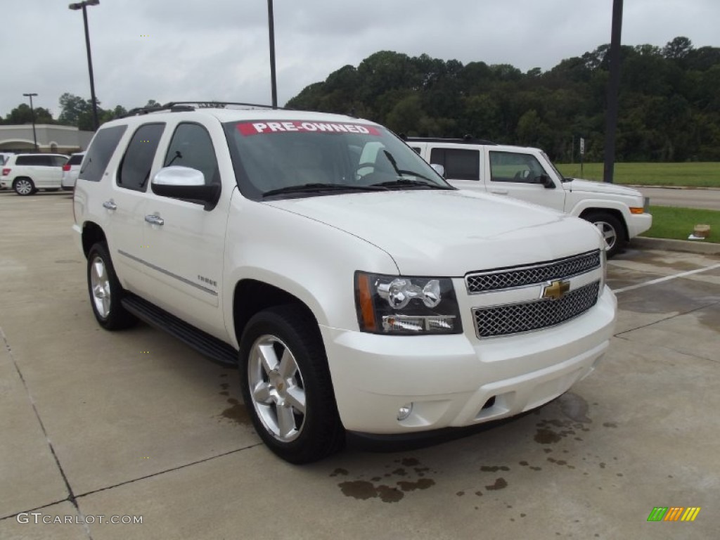2011 Tahoe LTZ - White Diamond Tricoat / Light Cashmere/Dark Cashmere photo #2