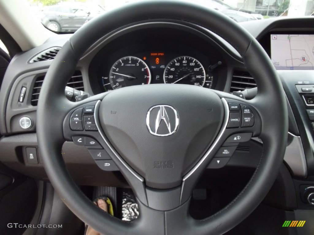 2013 Acura ILX 1.5L Hybrid Technology Ebony Steering Wheel Photo #70970767