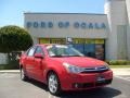 2008 Vermillion Red Ford Focus SES Sedan  photo #1