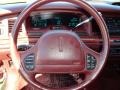 Dark Red 1996 Lincoln Town Car Cartier Steering Wheel