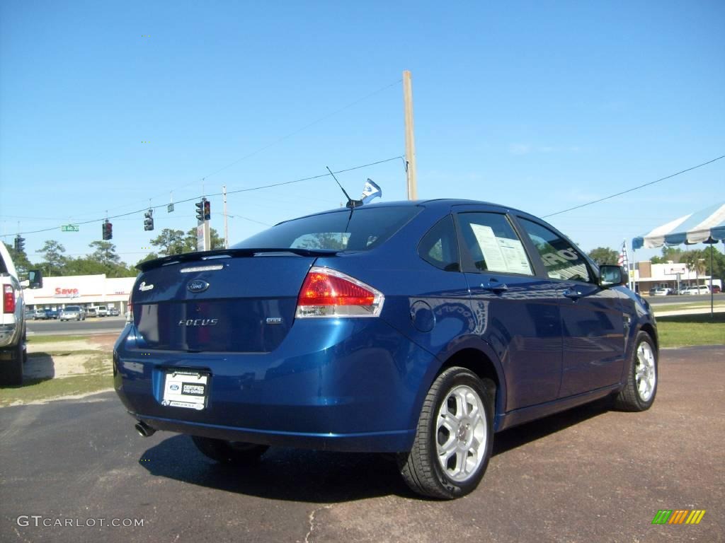 2008 Focus SES Sedan - Vista Blue Metallic / Charcoal Black photo #3
