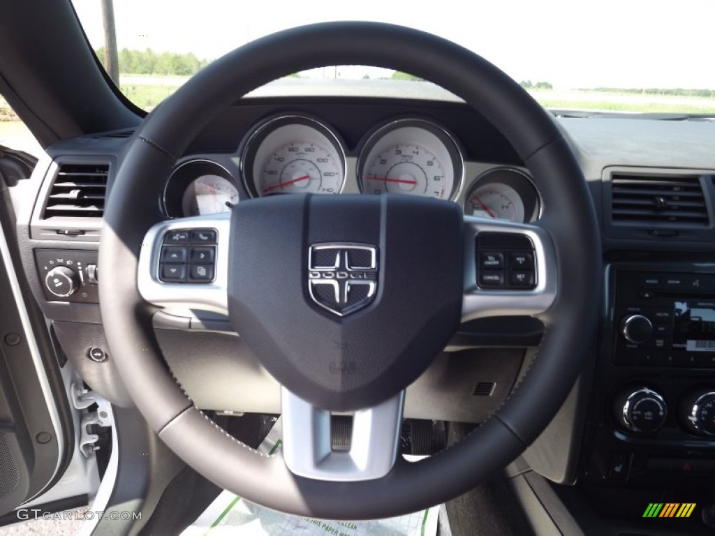 2013 Dodge Challenger SXT Plus Dark Slate Gray Steering Wheel Photo #70975513