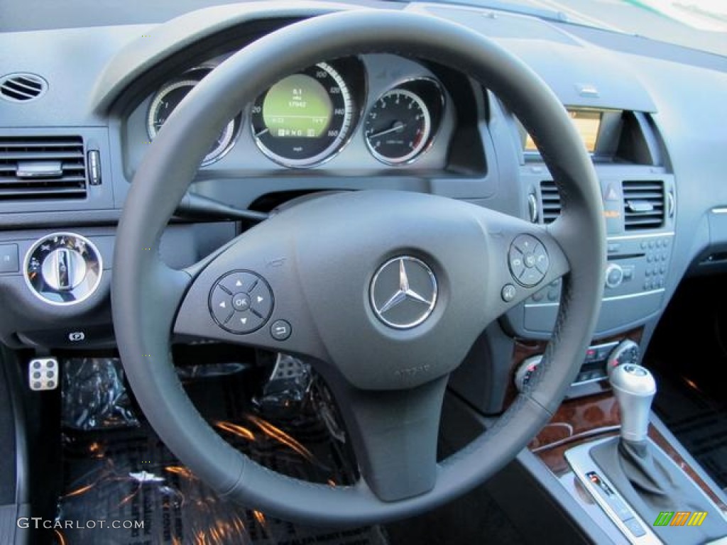2011 Mercedes-Benz C 300 Sport Black Steering Wheel Photo #70976050
