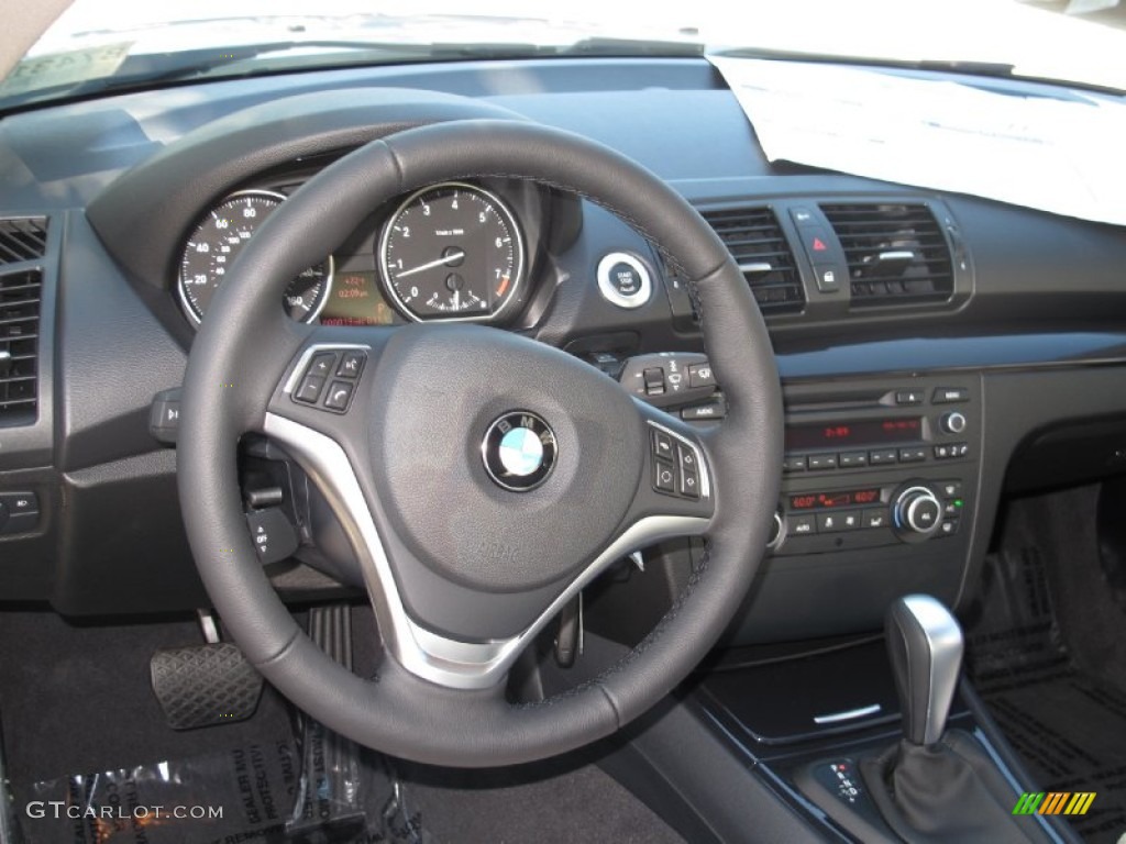 2013 BMW 1 Series 128i Coupe Oyster Steering Wheel Photo #70976839