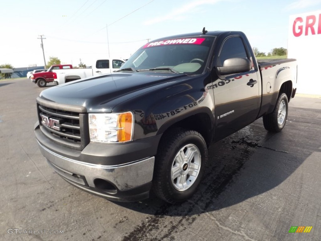 2008 Sierra 1500 Work Truck Regular Cab - Onyx Black / Dark Titanium photo #3