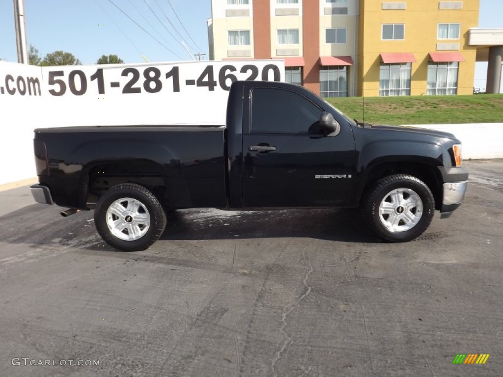 2008 Sierra 1500 Work Truck Regular Cab - Onyx Black / Dark Titanium photo #8