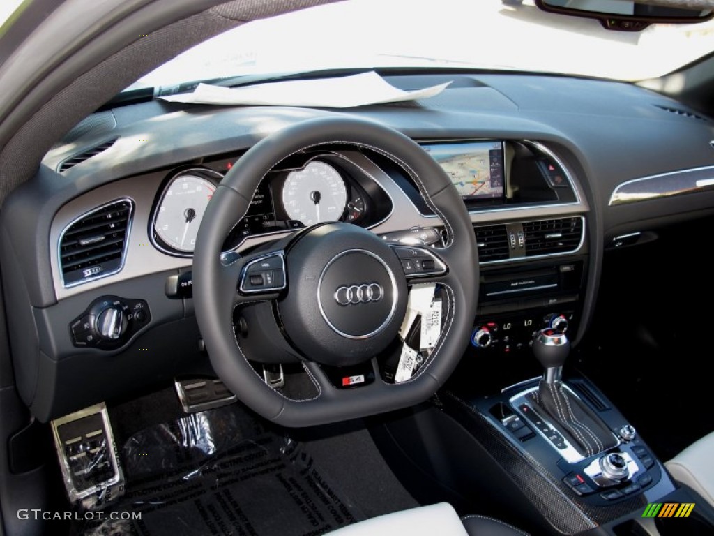 2013 Audi S4 3.0T quattro Sedan Black/Lunar Silver Dashboard Photo #70977106