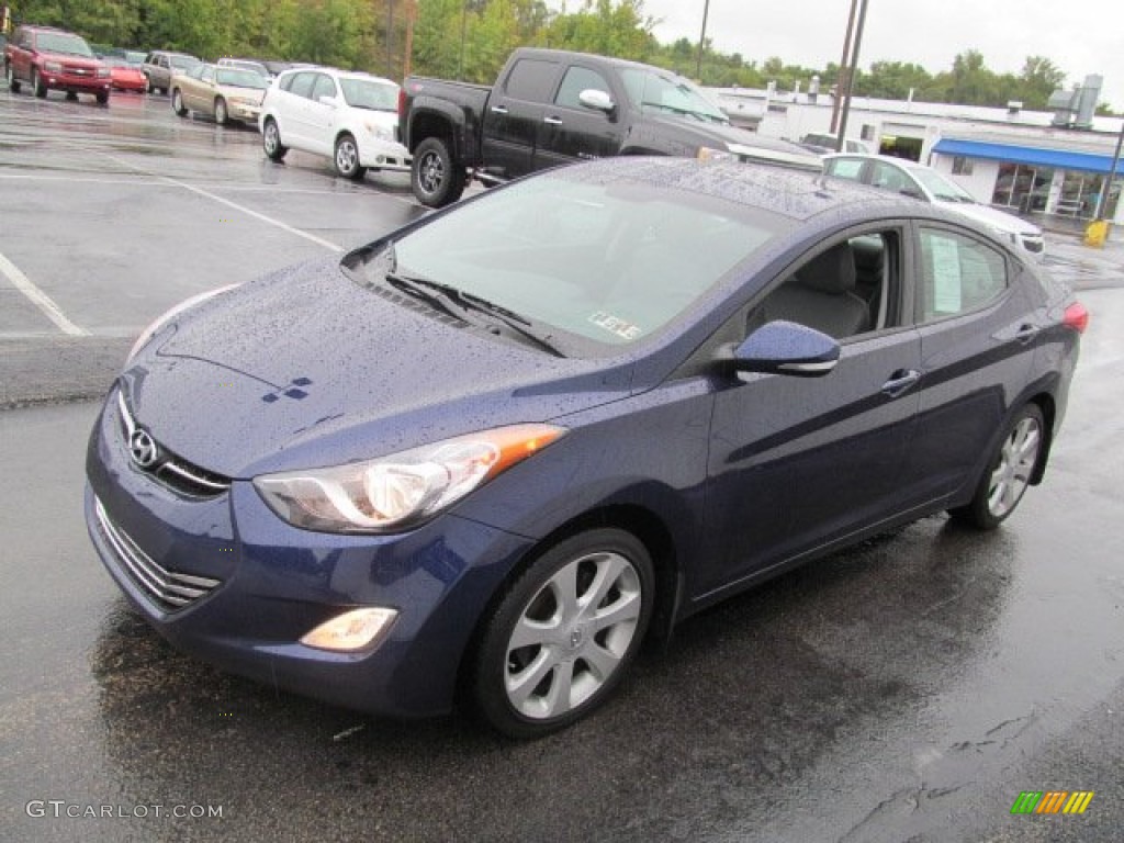 2012 Elantra Limited - Indigo Night Blue / Gray photo #6