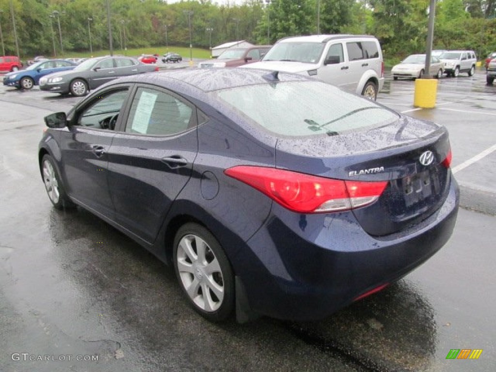 2012 Elantra Limited - Indigo Night Blue / Gray photo #7