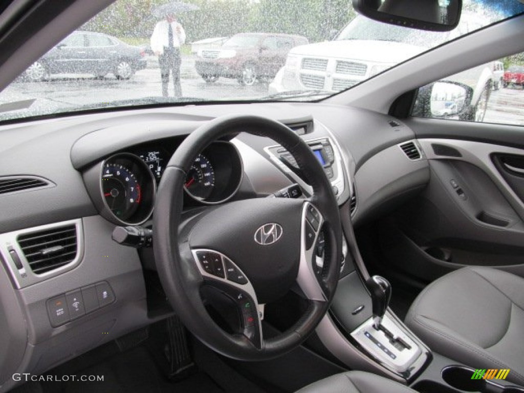 2012 Elantra Limited - Indigo Night Blue / Gray photo #13