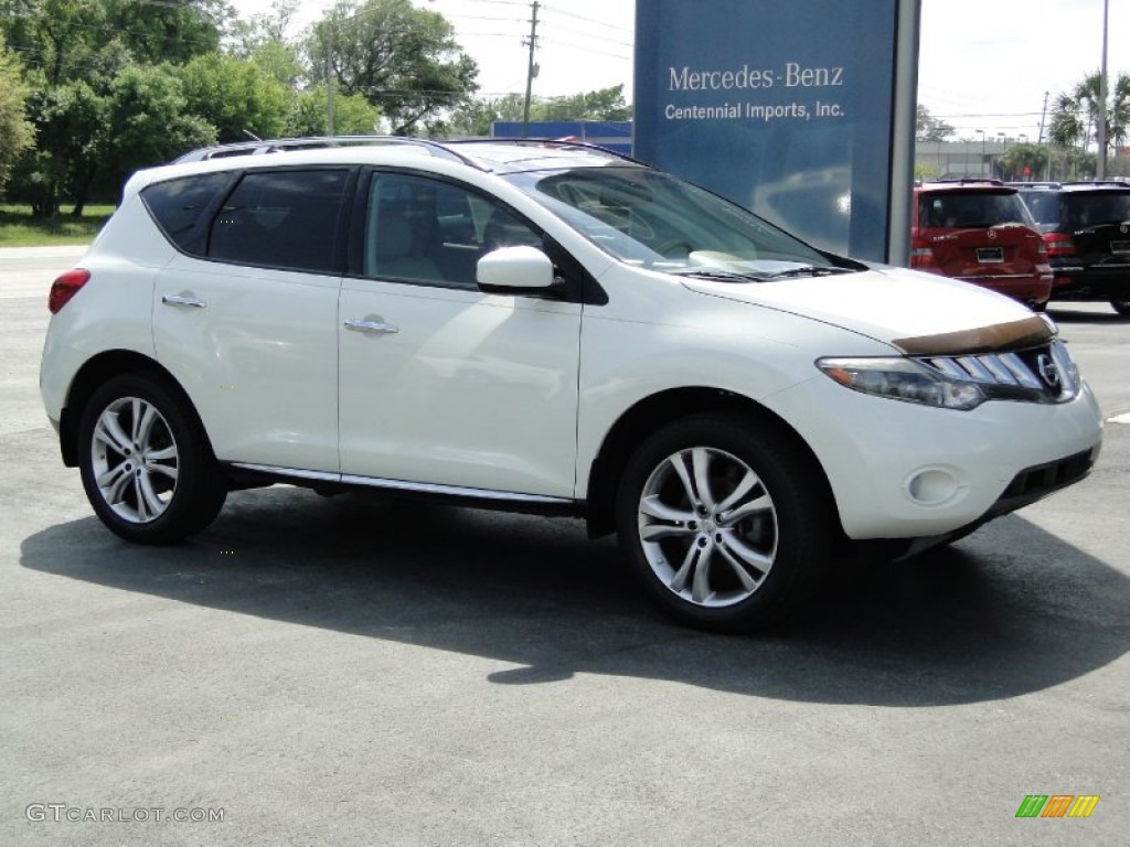 2009 Murano LE AWD - Glacier Pearl / Beige photo #12