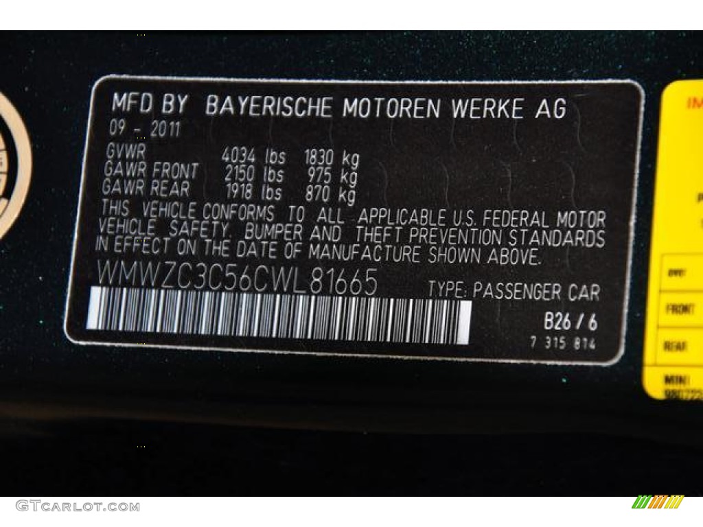 2012 Cooper Color Code B26 for Oxford Green Metallic Photo #70987840