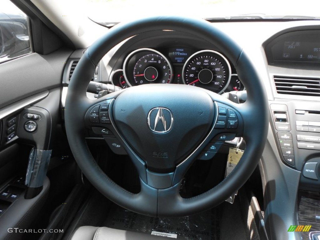 2013 Acura TL Standard TL Model Ebony Steering Wheel Photo #70991824