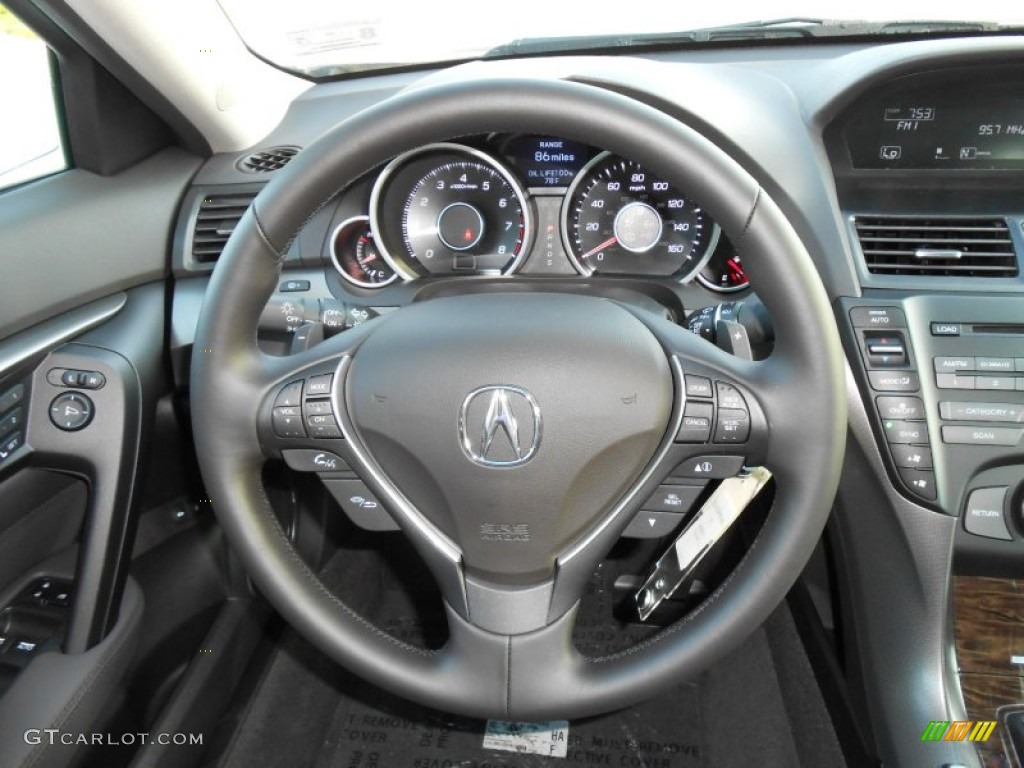 2013 Acura TL Standard TL Model Ebony Steering Wheel Photo #70991998