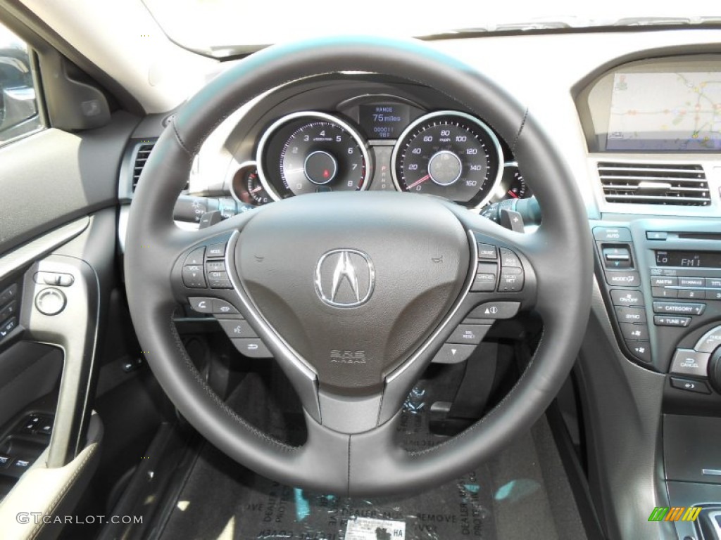 2013 Acura TL Advance Ebony Steering Wheel Photo #70992211