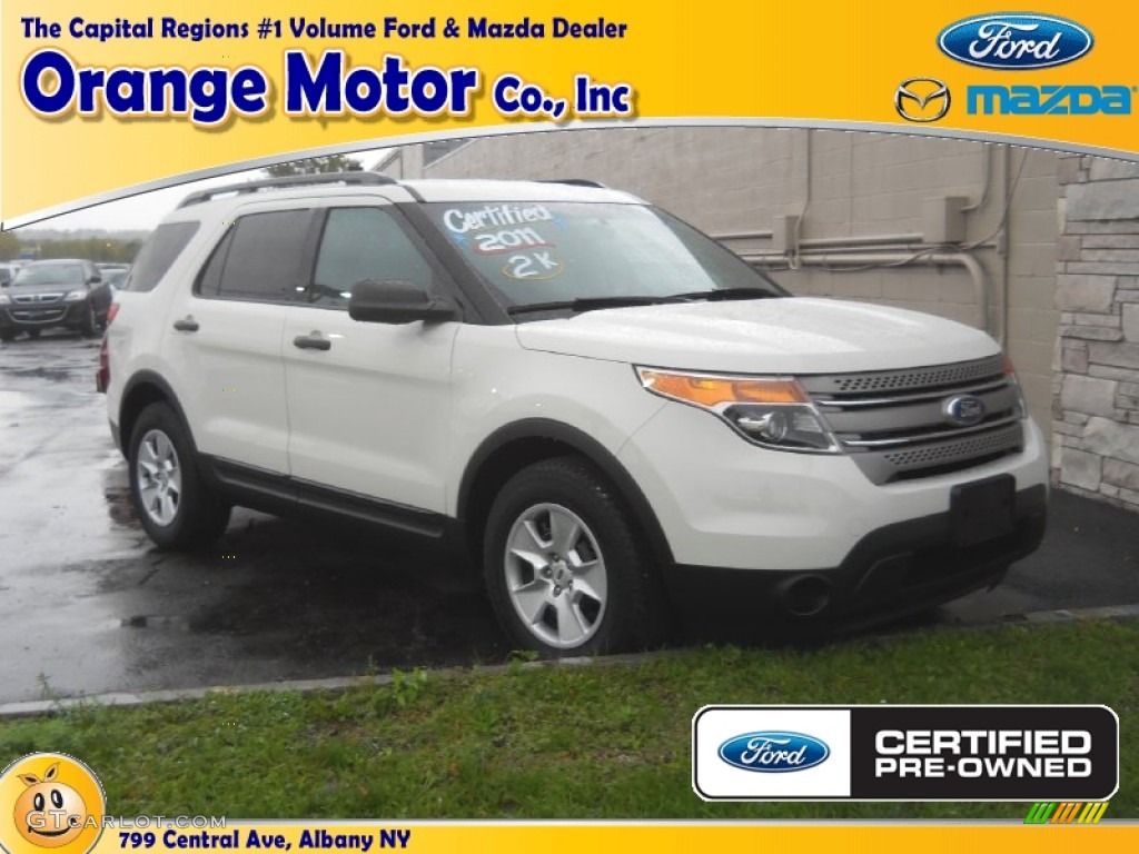 2011 Explorer FWD - White Suede / Medium Light Stone photo #1