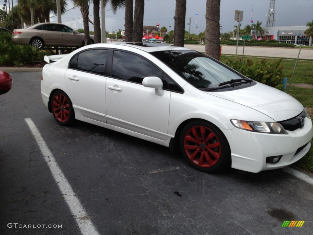 2009 Civic Si Sedan - Taffeta White / Black photo #1