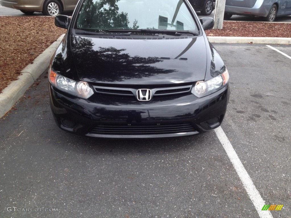 2007 Civic LX Coupe - Nighthawk Black Pearl / Gray photo #4