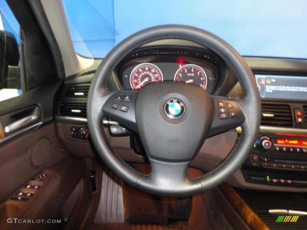 2010 BMW X5 xDrive30i Tobacco Steering Wheel Photo #70993738