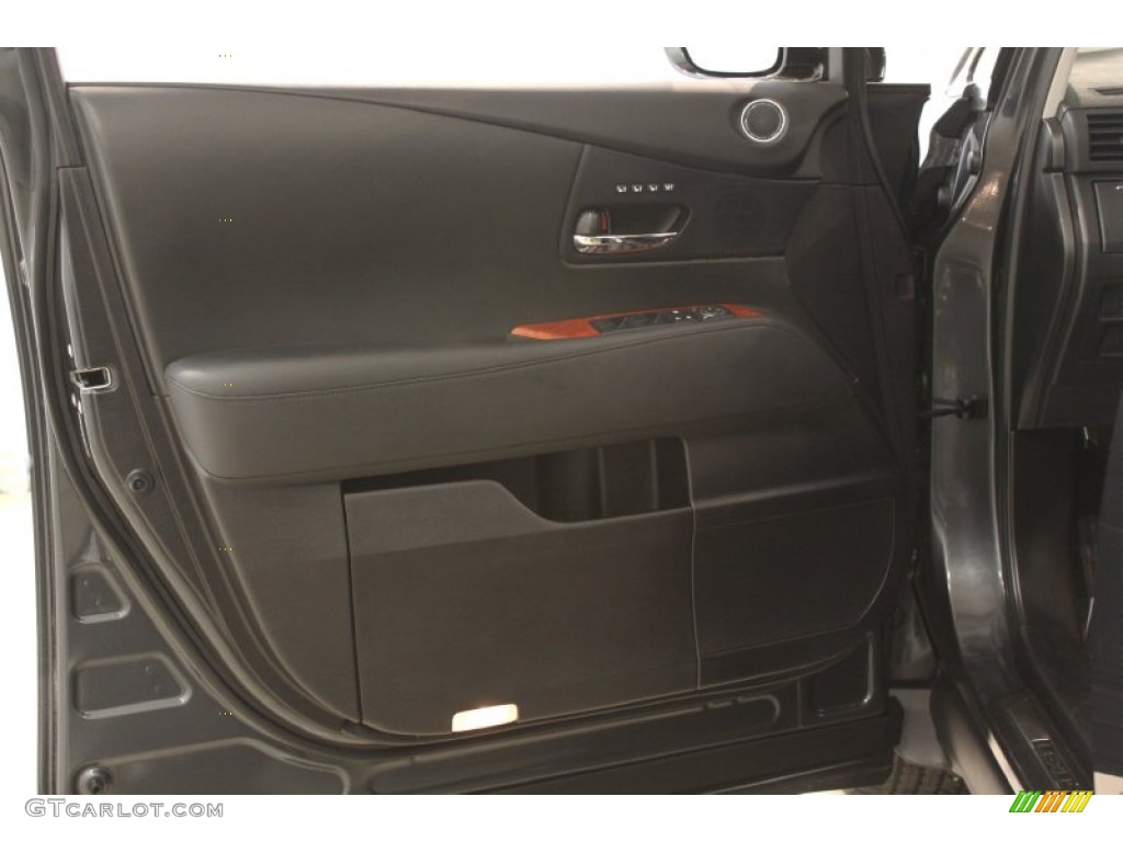2010 Lexus RX 350 AWD Black/Brown Walnut Door Panel Photo #70995613