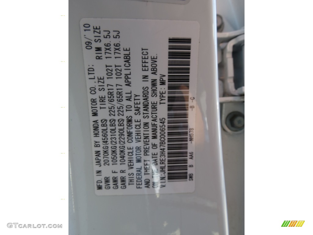 2011 CR-V SE - Taffeta White / Gray photo #6