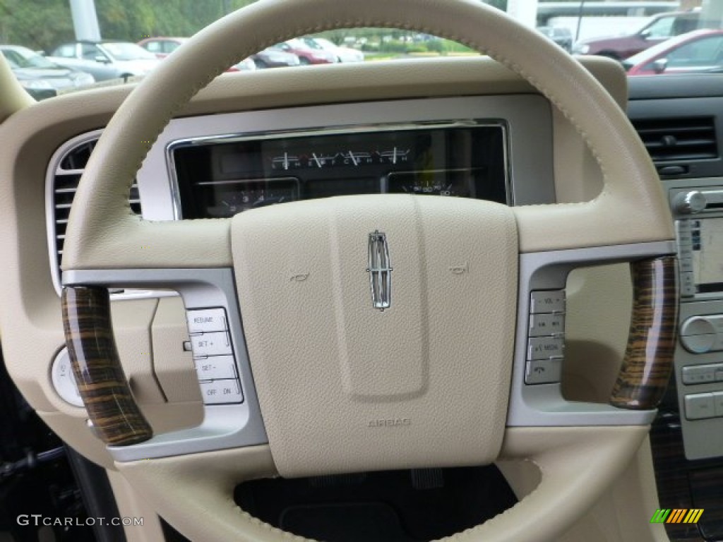 2010 Lincoln Navigator Limited Edition 4x4 Limited Camel/Charcoal Steering Wheel Photo #71002705
