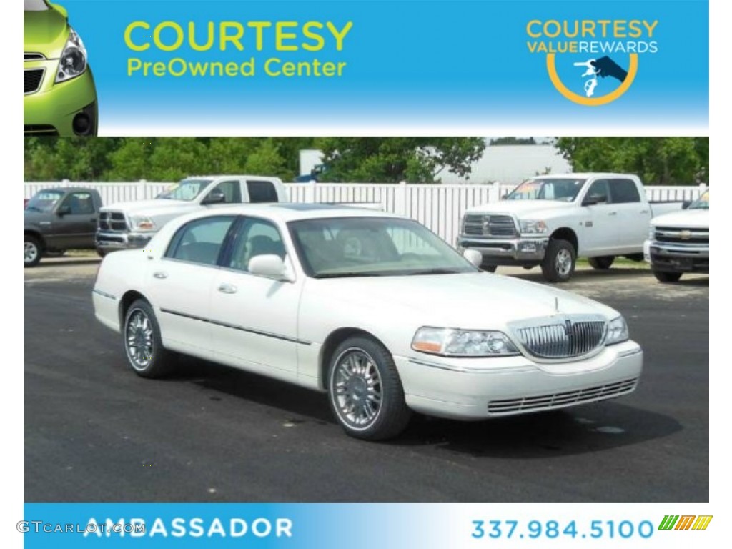 Vibrant White Lincoln Town Car