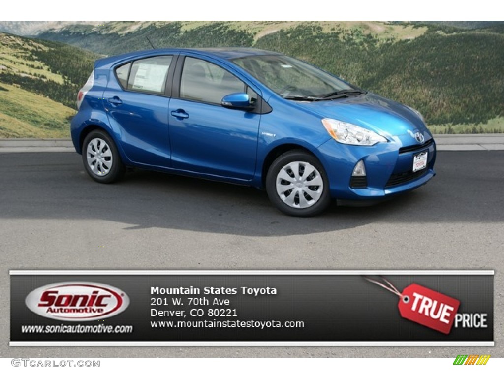 2012 Prius c Hybrid Two - Blue Streak Metallic / Light Blue Gray/Black photo #1