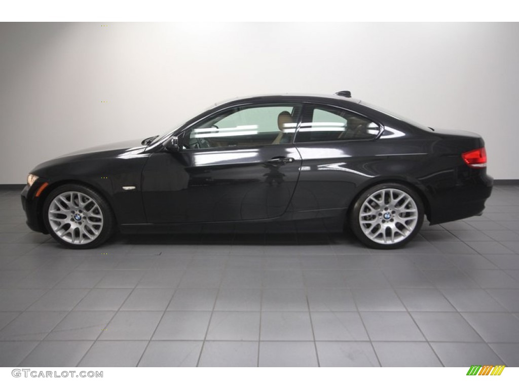 2009 3 Series 328i Coupe - Black Sapphire Metallic / Saddle Brown Dakota Leather photo #2