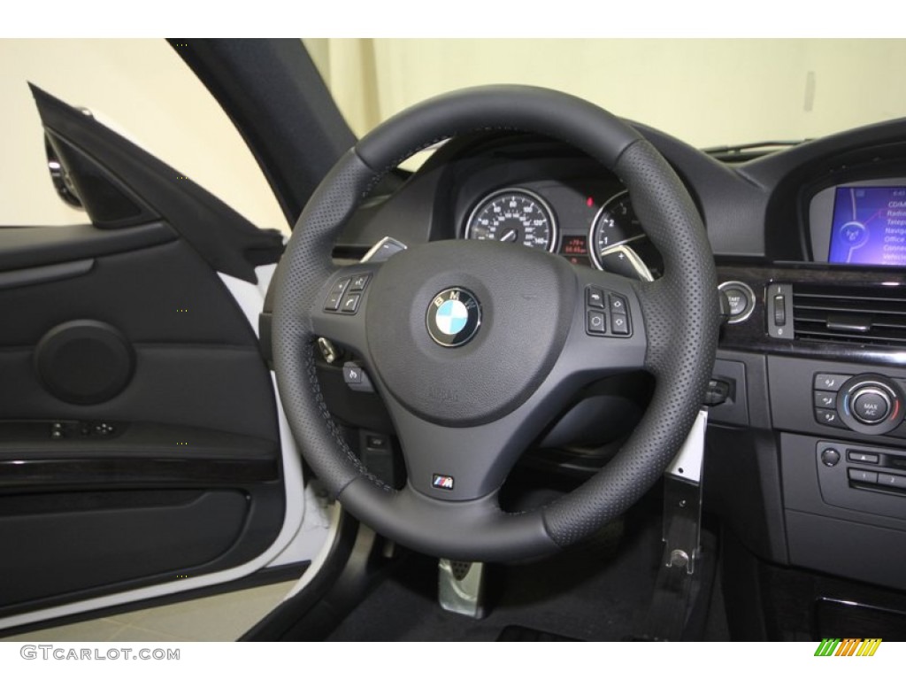 2013 BMW 3 Series 335i Coupe Black Steering Wheel Photo #71007620