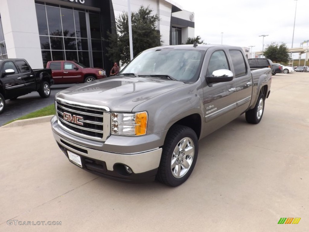 2013 Sierra 1500 SLE Crew Cab - Steel Gray Metallic / Ebony photo #1