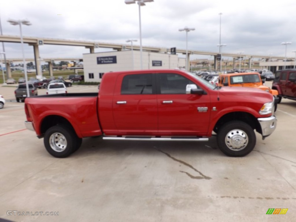 2012 Ram 3500 HD Laramie Mega Cab 4x4 - Flame Red / Dark Slate photo #6