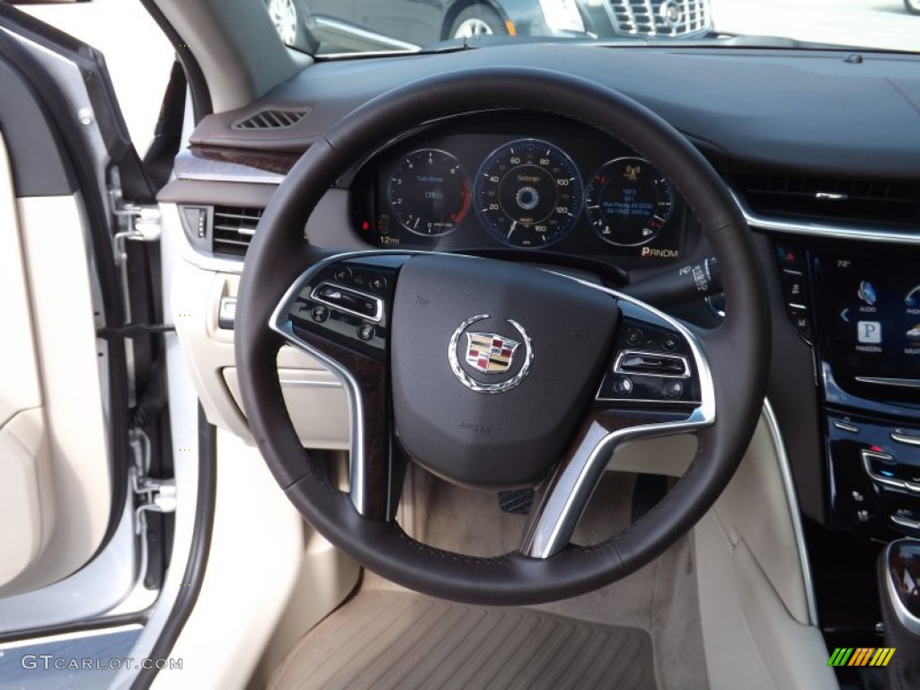 2013 Cadillac XTS Premium FWD Shale/Cocoa Steering Wheel Photo #71009105