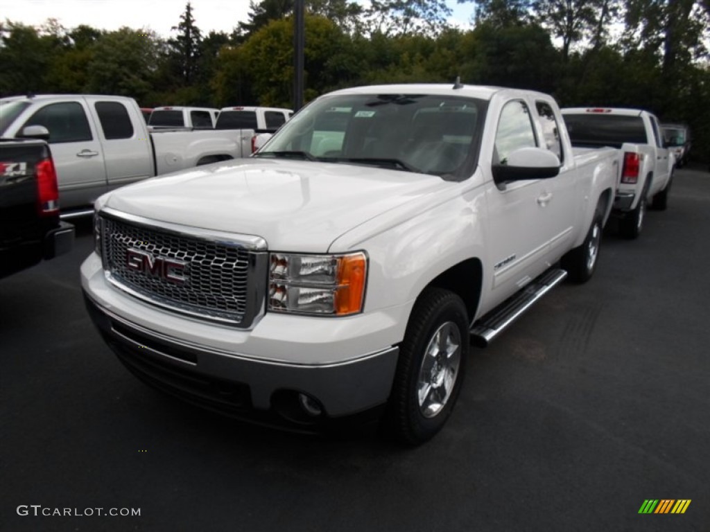 2012 Sierra 1500 SLE Extended Cab 4x4 - Summit White / Ebony photo #1