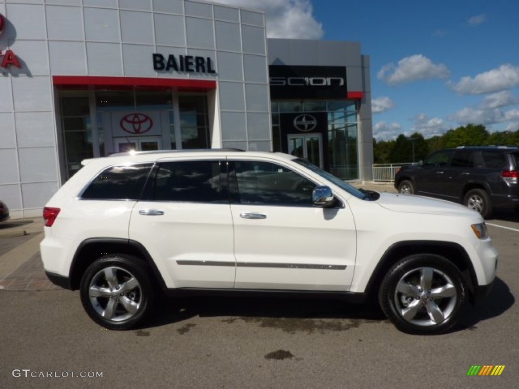 2012 Grand Cherokee Overland 4x4 - Stone White / New Saddle/Black photo #8