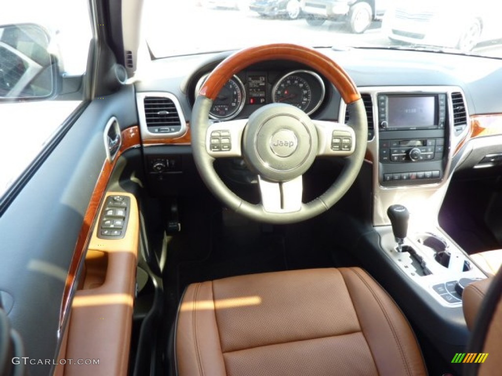 2012 Grand Cherokee Overland 4x4 - Stone White / New Saddle/Black photo #15