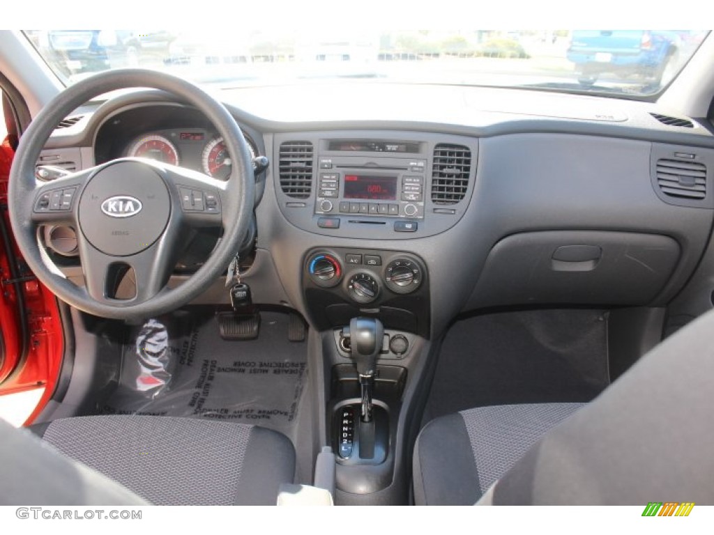 2010 Kia Rio LX Sedan Gray Dashboard Photo #71016887