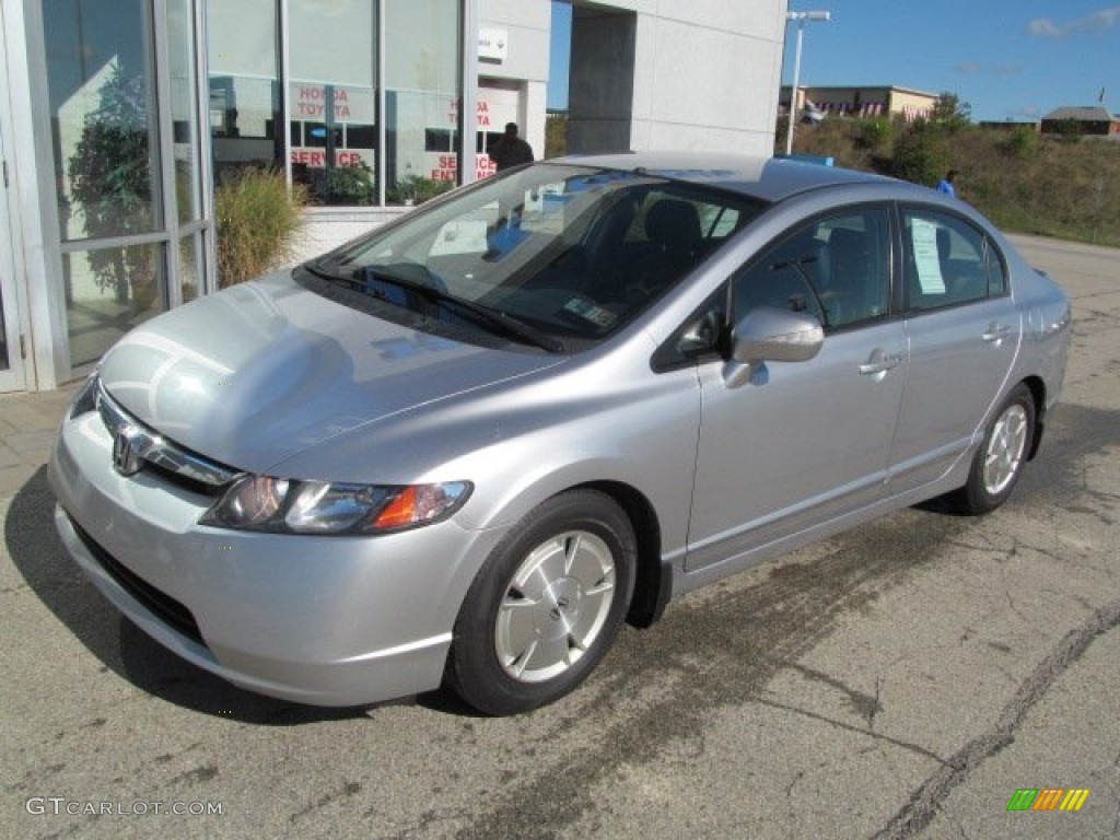 2008 Civic Hybrid Sedan - Opal Silver Blue Metallic / Blue photo #2