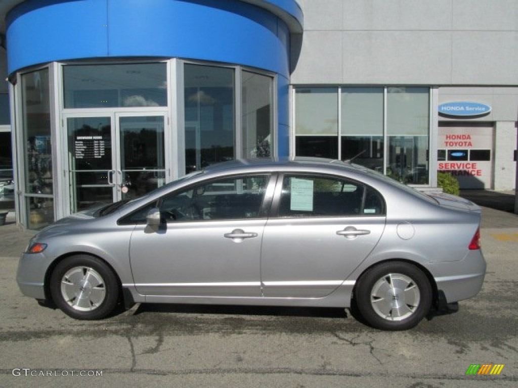 2008 Civic Hybrid Sedan - Opal Silver Blue Metallic / Blue photo #3