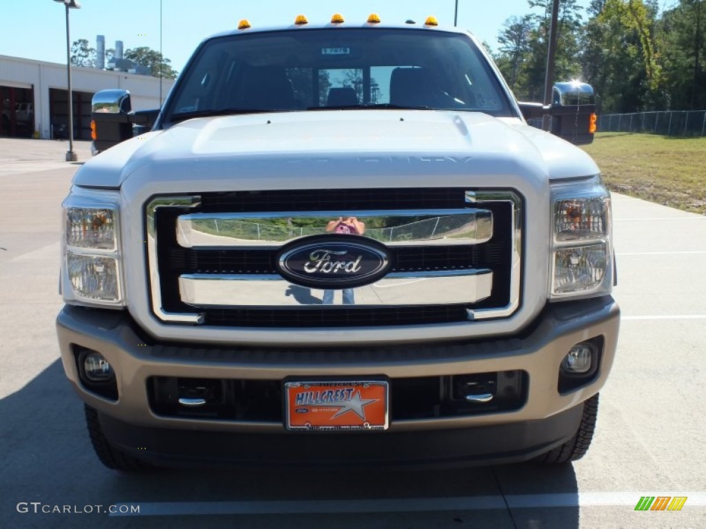 2012 F250 Super Duty King Ranch Crew Cab 4x4 - White Platinum Metallic Tri-Coat / Chaparral Leather photo #10