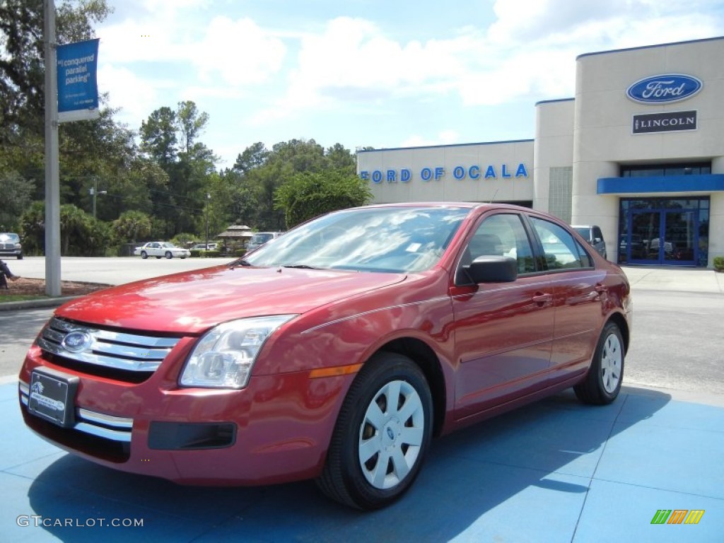 2007 Fusion S - Redfire Metallic / Light Stone photo #1