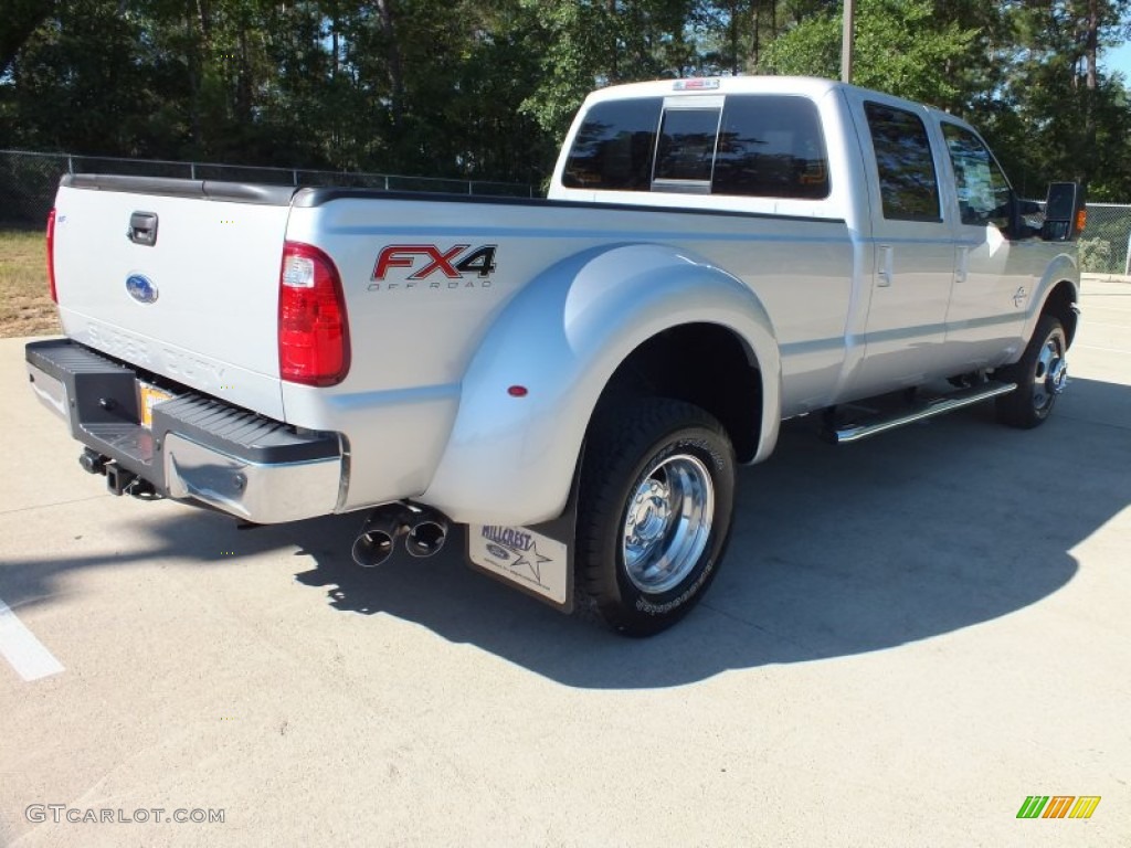 2012 F350 Super Duty Lariat Crew Cab 4x4 Dually - Ingot Silver Metallic / Black photo #5