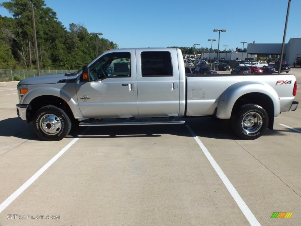 2012 F350 Super Duty Lariat Crew Cab 4x4 Dually - Ingot Silver Metallic / Black photo #8